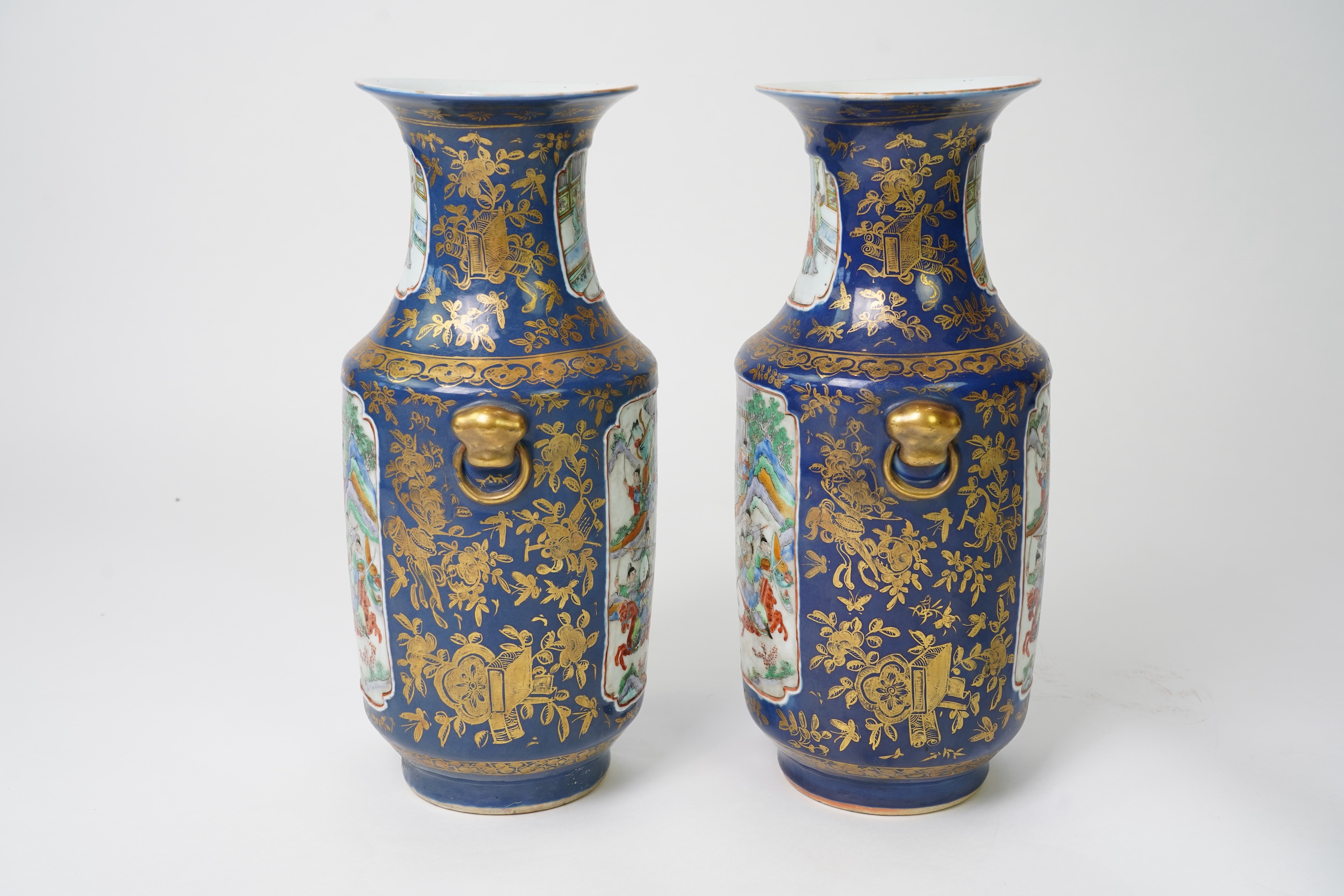 A pair of Chinese ‘warriors’ vases, early 20th century